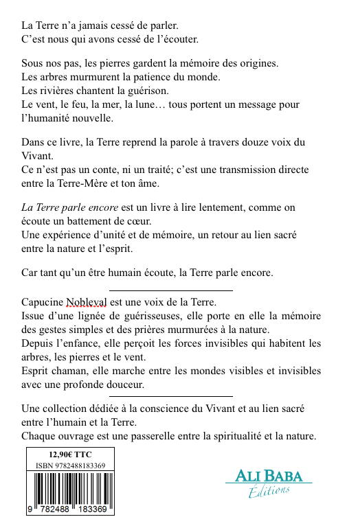 Quatrième de couverture de La Terre parle encore, Ali Baba Éditions