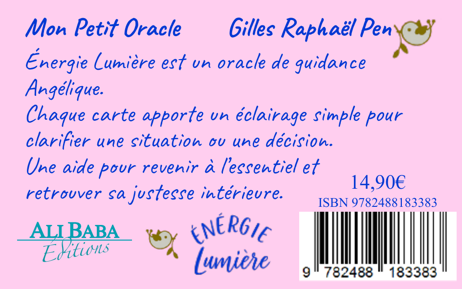 Quatrième de couverture du coffret Mon Petit Oracle Énergie Lumière