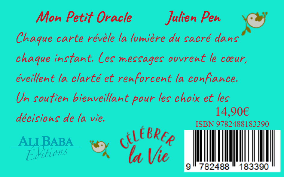 Quatrième de couverture du coffret Mon Petit Oracle Célébrer la Vie