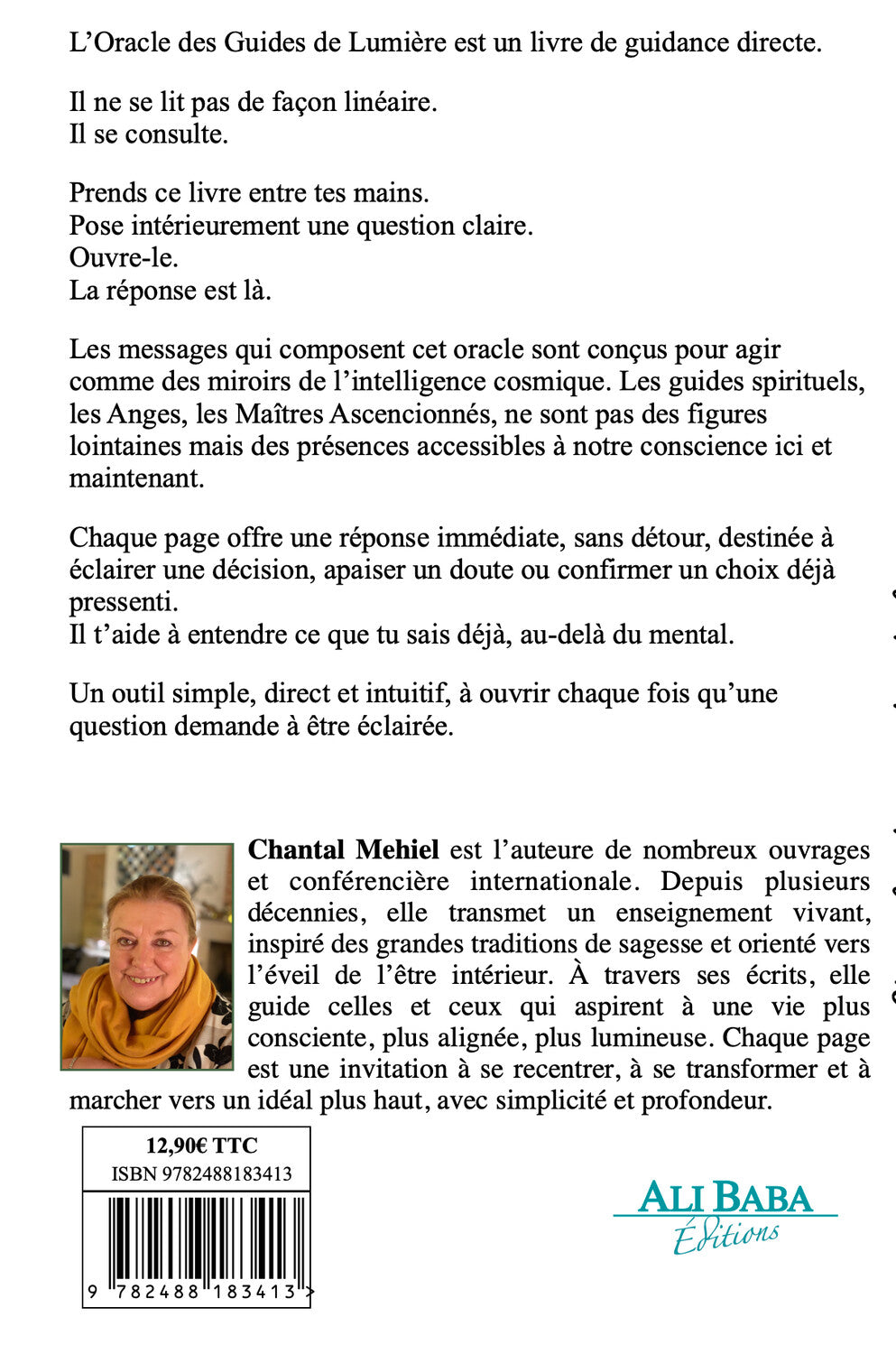Quatrième de couverture de L’Oracle des Guides de Lumière, Ali Baba Éditions