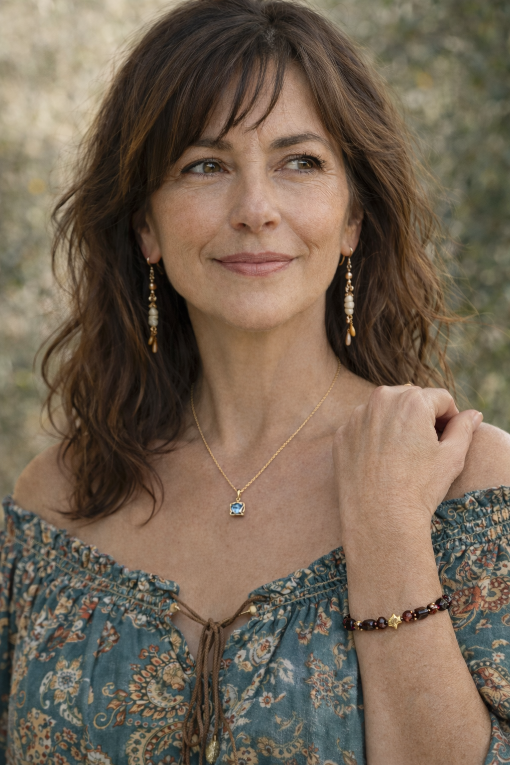 Bracelet Grenat acier inoxydable doré