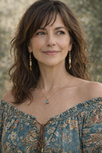 Pendentif Topaze Bleue acier inoxydable doré