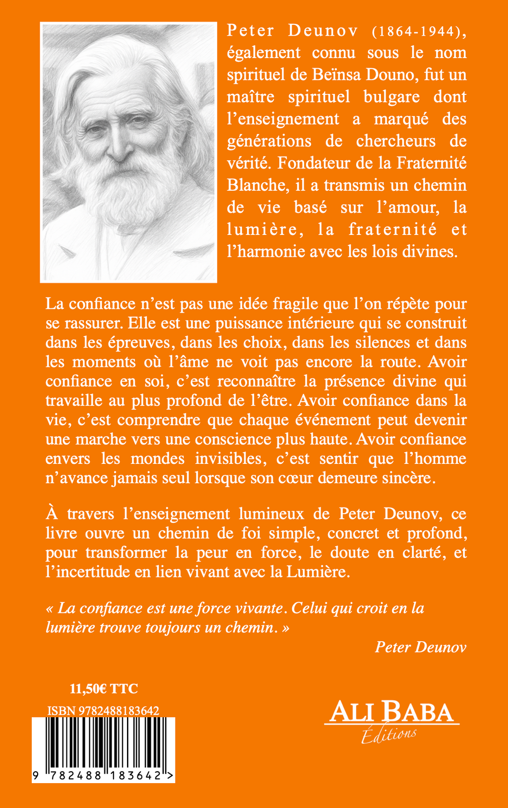 La Confiance d’après les enseignements de Peter Deunov - quatrième de couverture