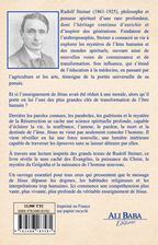 Le véritable enseignement de Jésus de Rudolf Steiner - quatrième de couverture