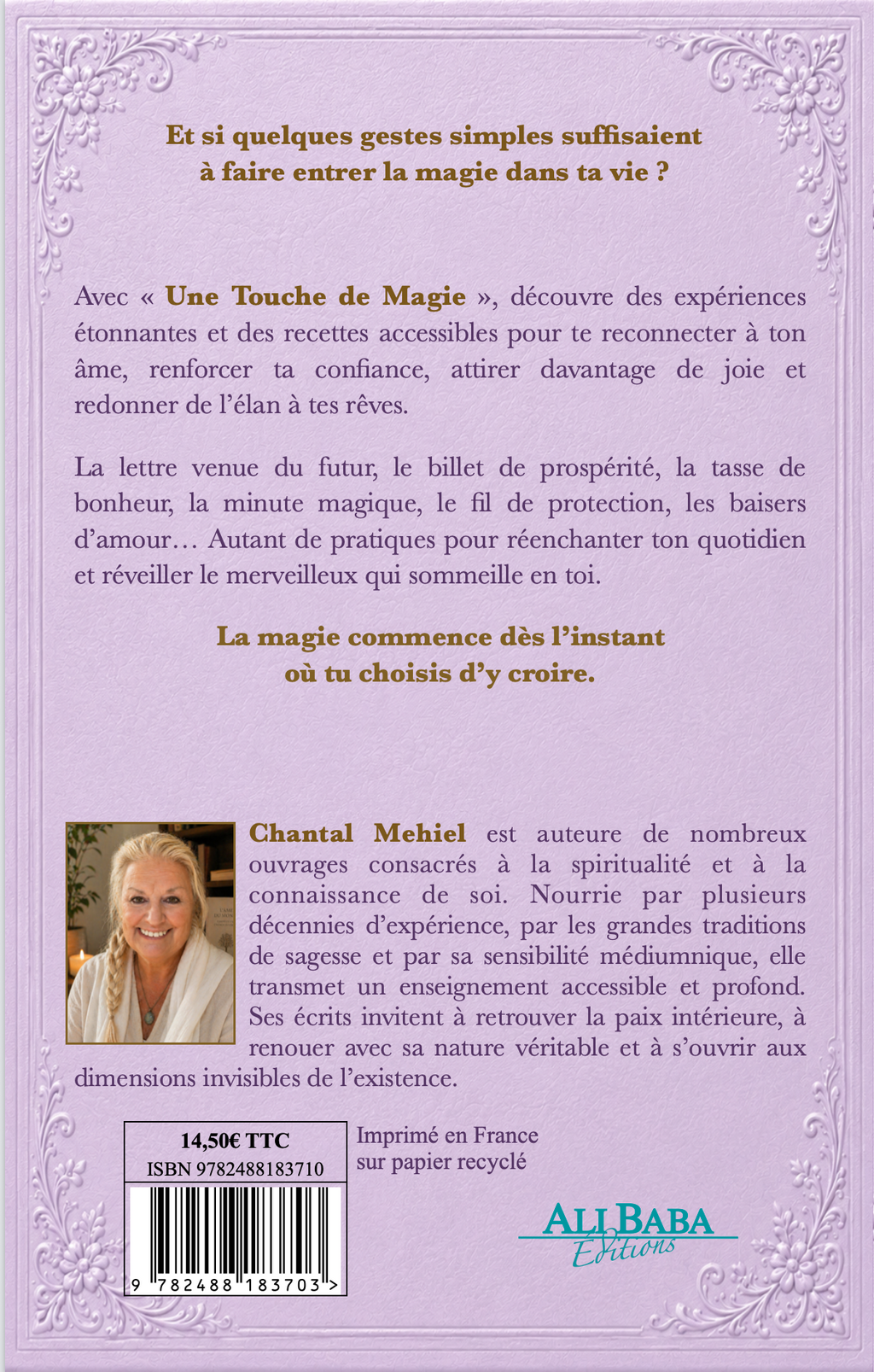 Quatrième de couverture d’Une Touche de Magie de Chantal Mehiel